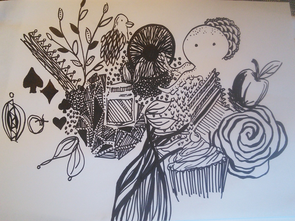 Salvadore Daliesque, hand drawn, contemporary, abstract