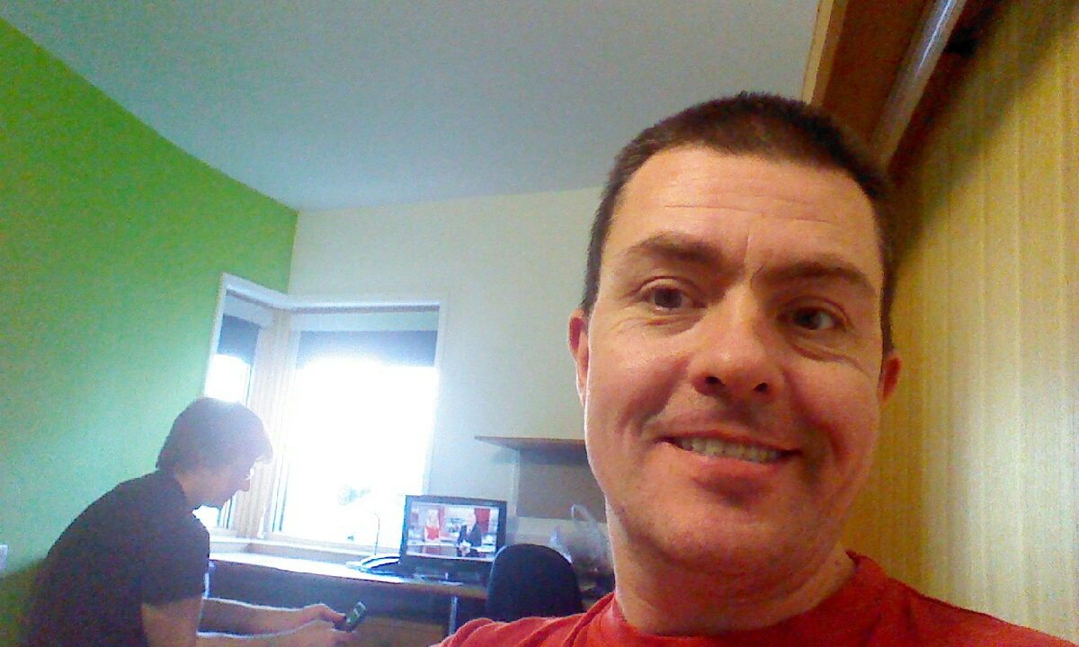 after work, in the hotel, testing app