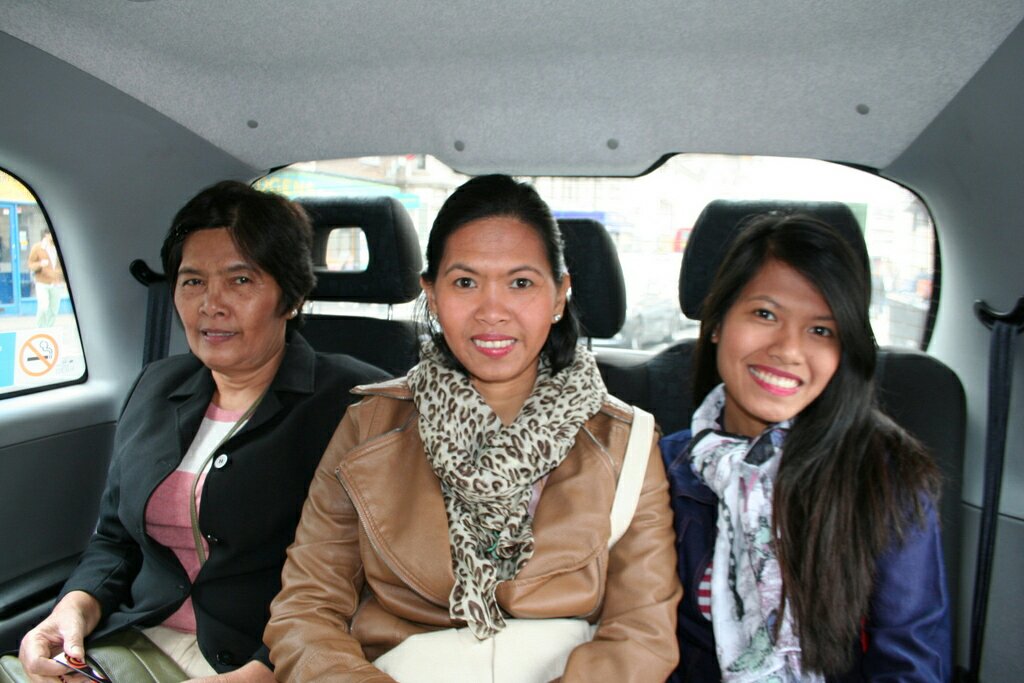 black taxi ride, London, UK