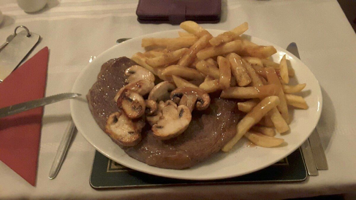 good grief, theres half a cow on my plate