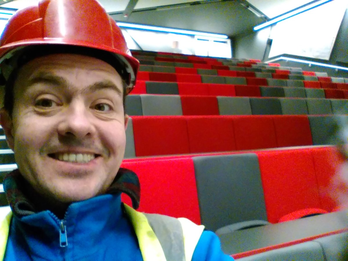 on the job, I install seating