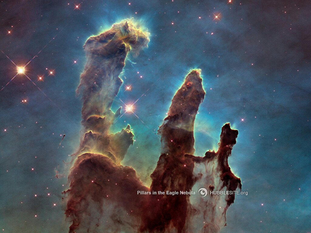 pillars of creation, courtesy Nasa and STScI
