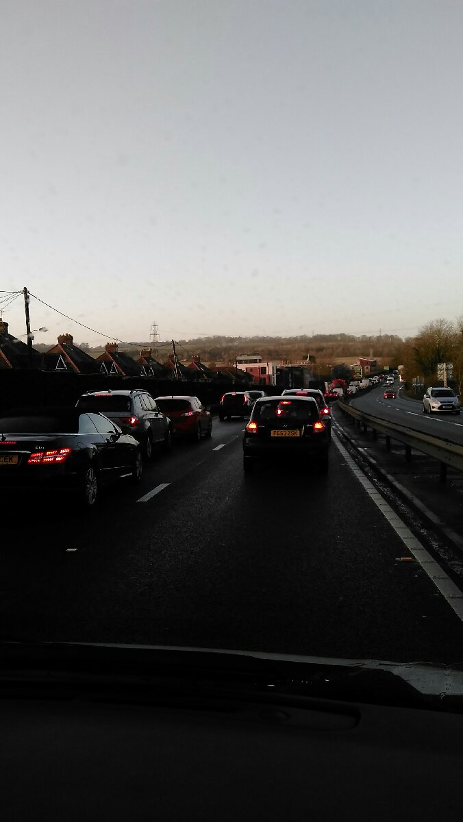 stuck in traffic