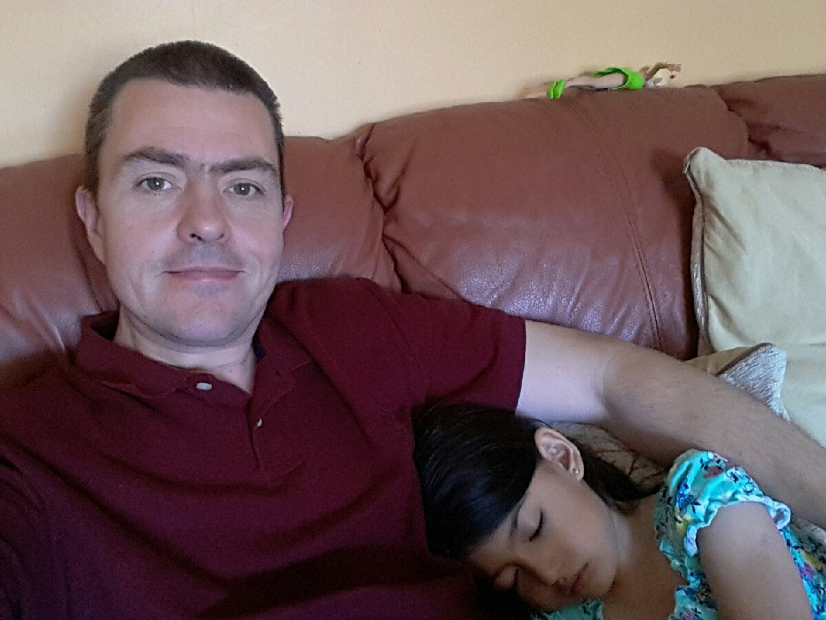 thats what Dads are for Human pillow a place to rest its my pleasure not hers