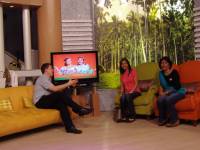 Interviewing my wife and mother in law on the set of Ruffa and Ai, ABS CBN studios, Manila, Philippines