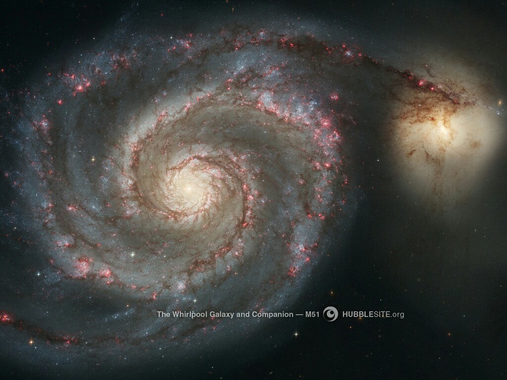 whirlpool galaxy, M51, courtesy Hubble and STScI