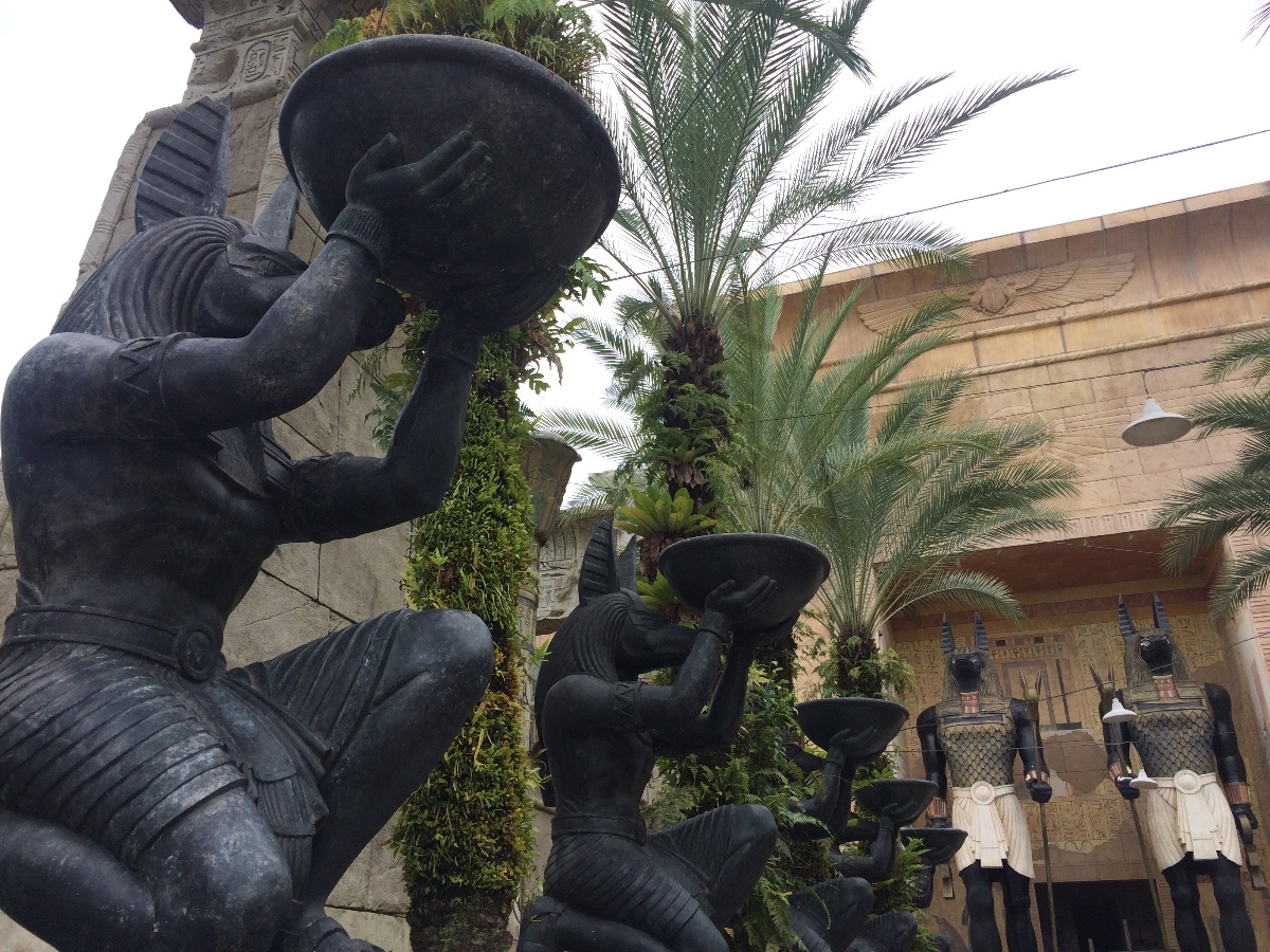 ancient egypt, giant statue, anubis, universal studios singapore, sentosa island, amusement, attractions, travel, singapore, love, beautiful country