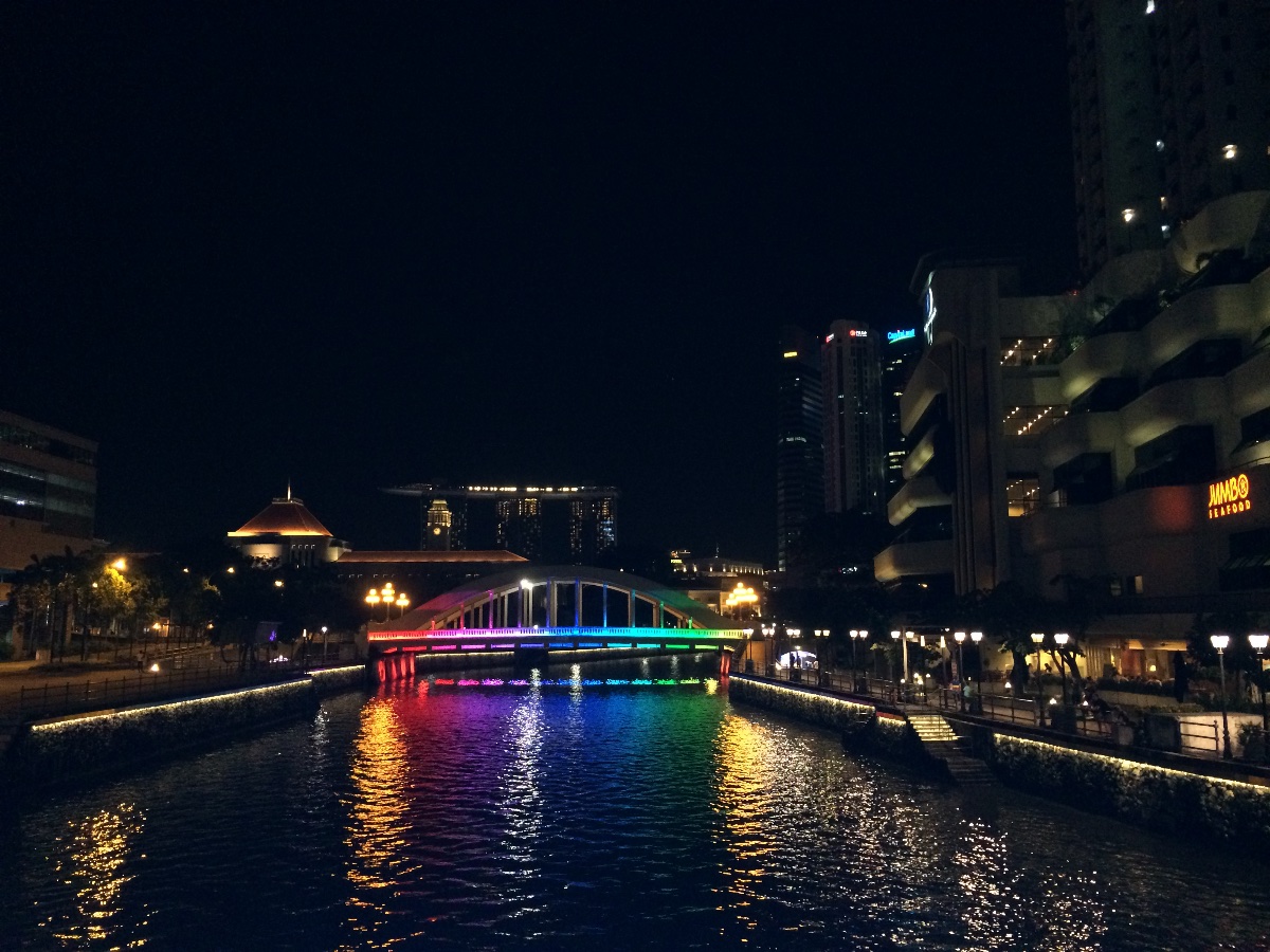 rainbow bridge, singapore river
