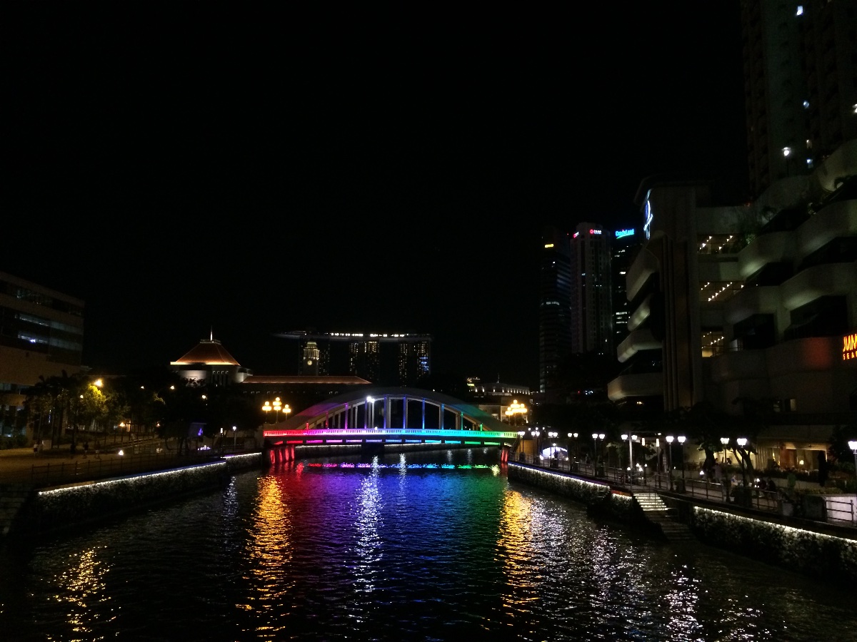 rainbow bridge, singapore river