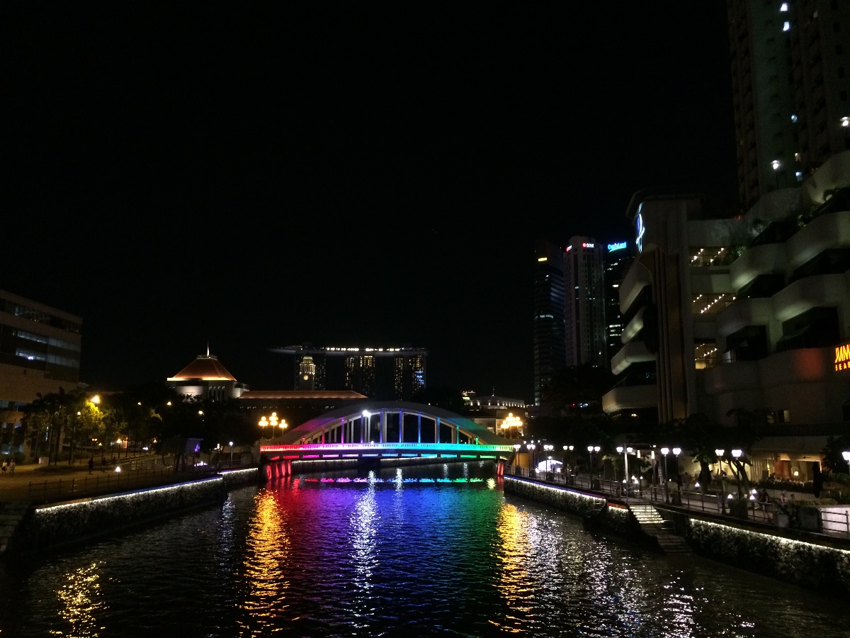 rainbow bridge, singapore river