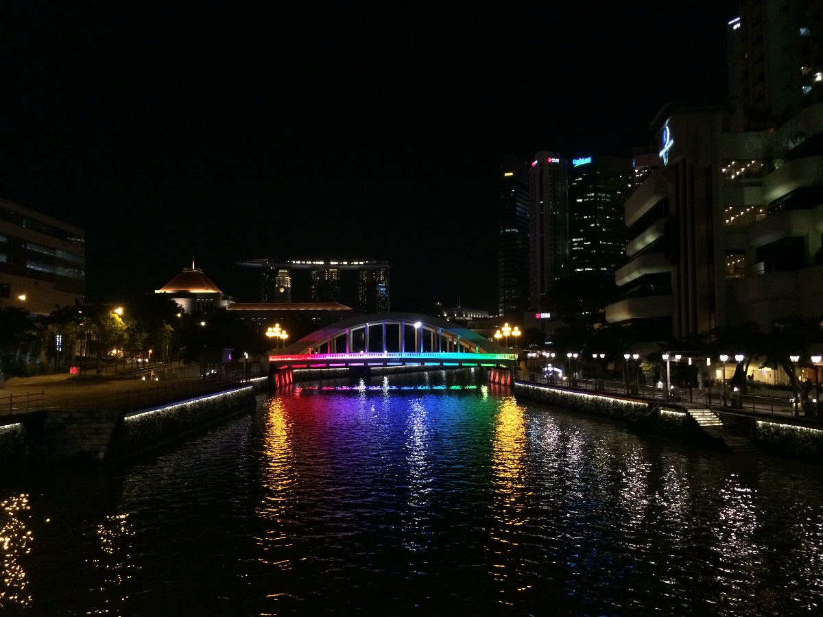rainbow bridge, singapore river