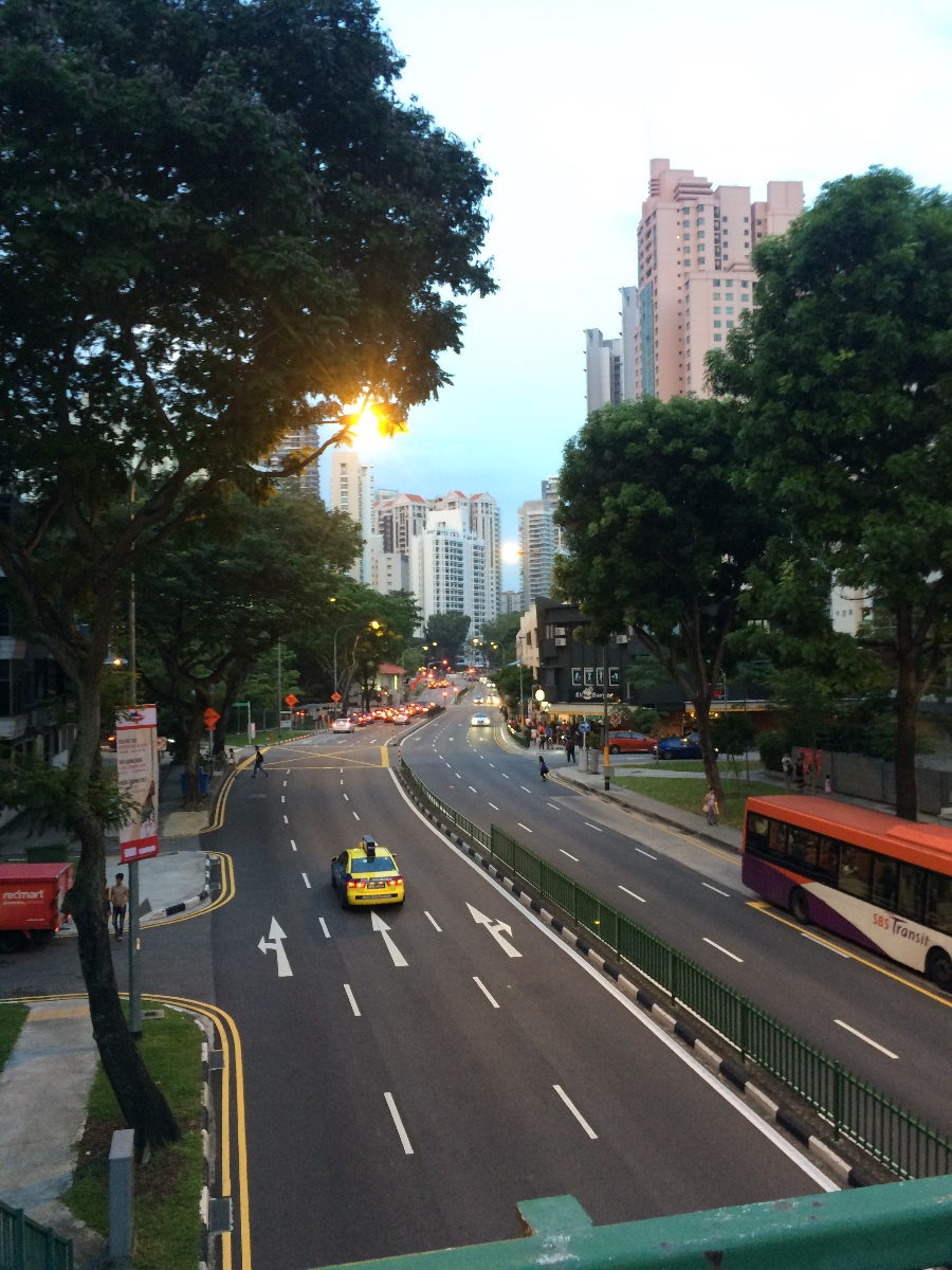 singapore, street, road, empty, peaceful, calm, afternoon, golden hour