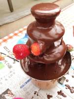 #Chocolate, #fountain, #strawberry, #dessert