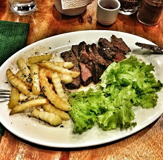 Tenderloin steak and fries