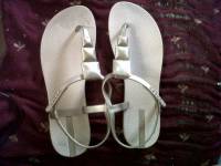 white sandals