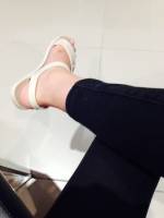 White sandal out alone