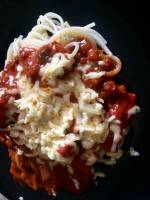 Spaghetti sauce cheese delicious