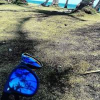 Blue, shades, dark, sand