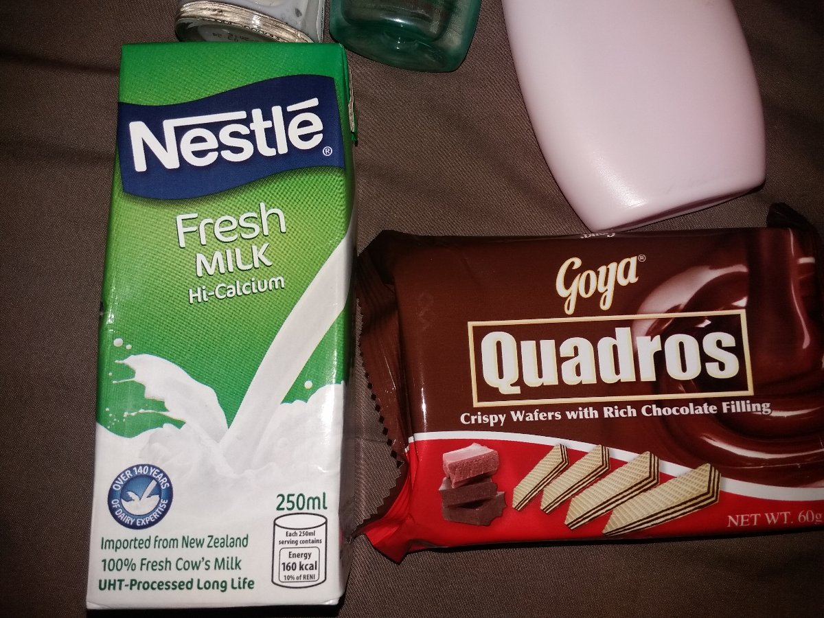 Personal hygiene and foods, fresh milk, quadros, nivea, alcohol, lotion