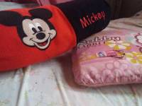 Pillows, mickey and robby rabbit, cartoon characters