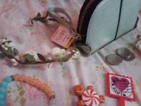London keychain, bracelet, wallet, coins, flower crown, lovemail stick