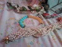 London keychain, bracelet, wallet, coins, flower crown, lovemail stick