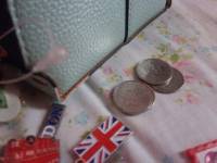 London keychain, bracelet, wallet, coins, flower crown, lovemail stick