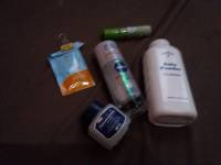 Petroleum jelly, baby powder, nivea, myra e