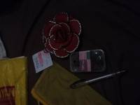 Ponds, wallet, pen , case, rubber band