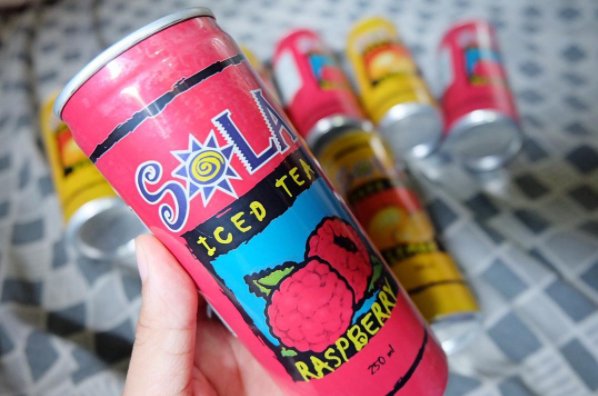 sola, iced tea, raspberry