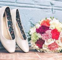 doll shoes and flowers