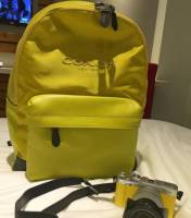 My coach yellow bag, fujifilm