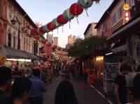 Singapore, chinatown, lanterns, street stores