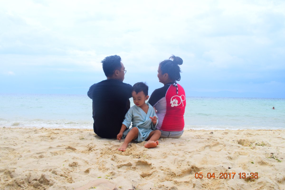 family, beach, view