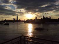 London, Thames, sunset, city