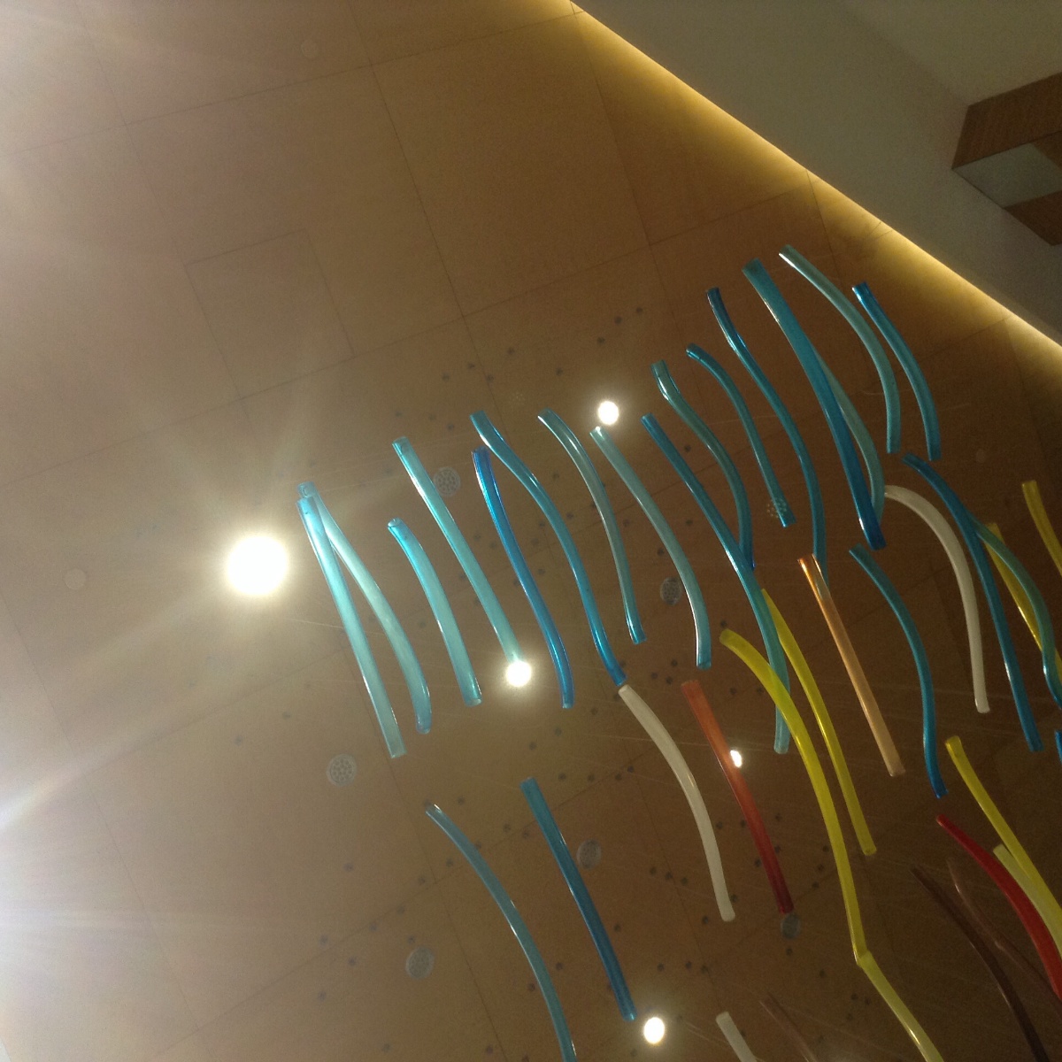Colorful snakes in the ceiling