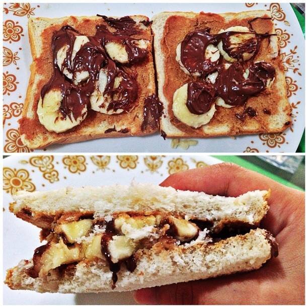 peanut, banana, butter, peabananutter, #sandwich