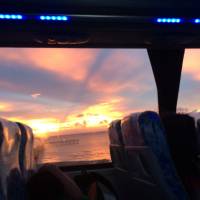 Sunset at Pinamungajan, shot inside the bus