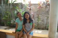 Sis, friend, big pink shoes