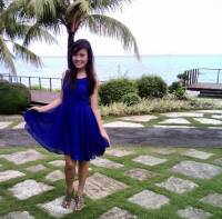me in blue dress