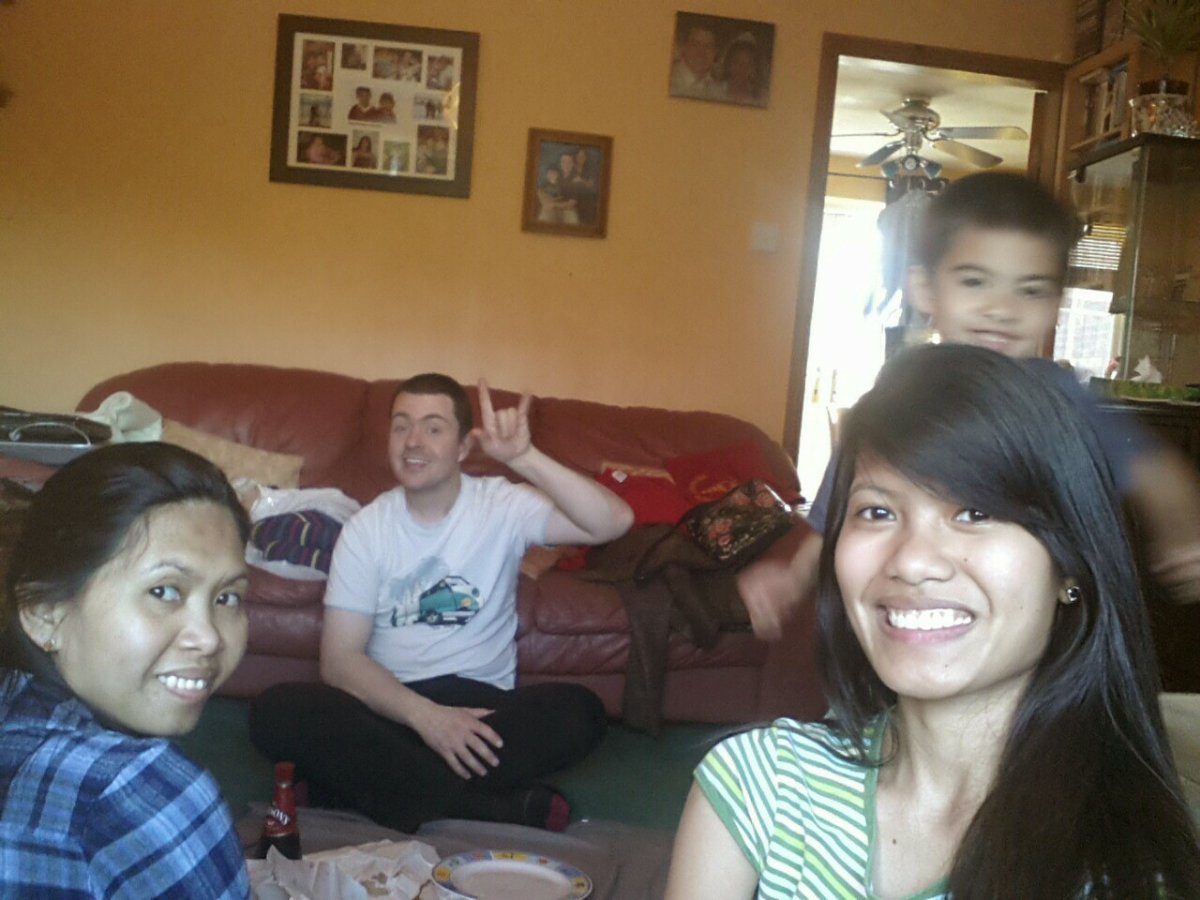 Fish and Chips night, enjoying the food and karaoke as well