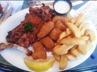 Fish and Chips night, enjoying the food and karaoke as well