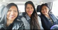 with my sister and mum