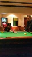 Playing pool, Sunday night at the pub