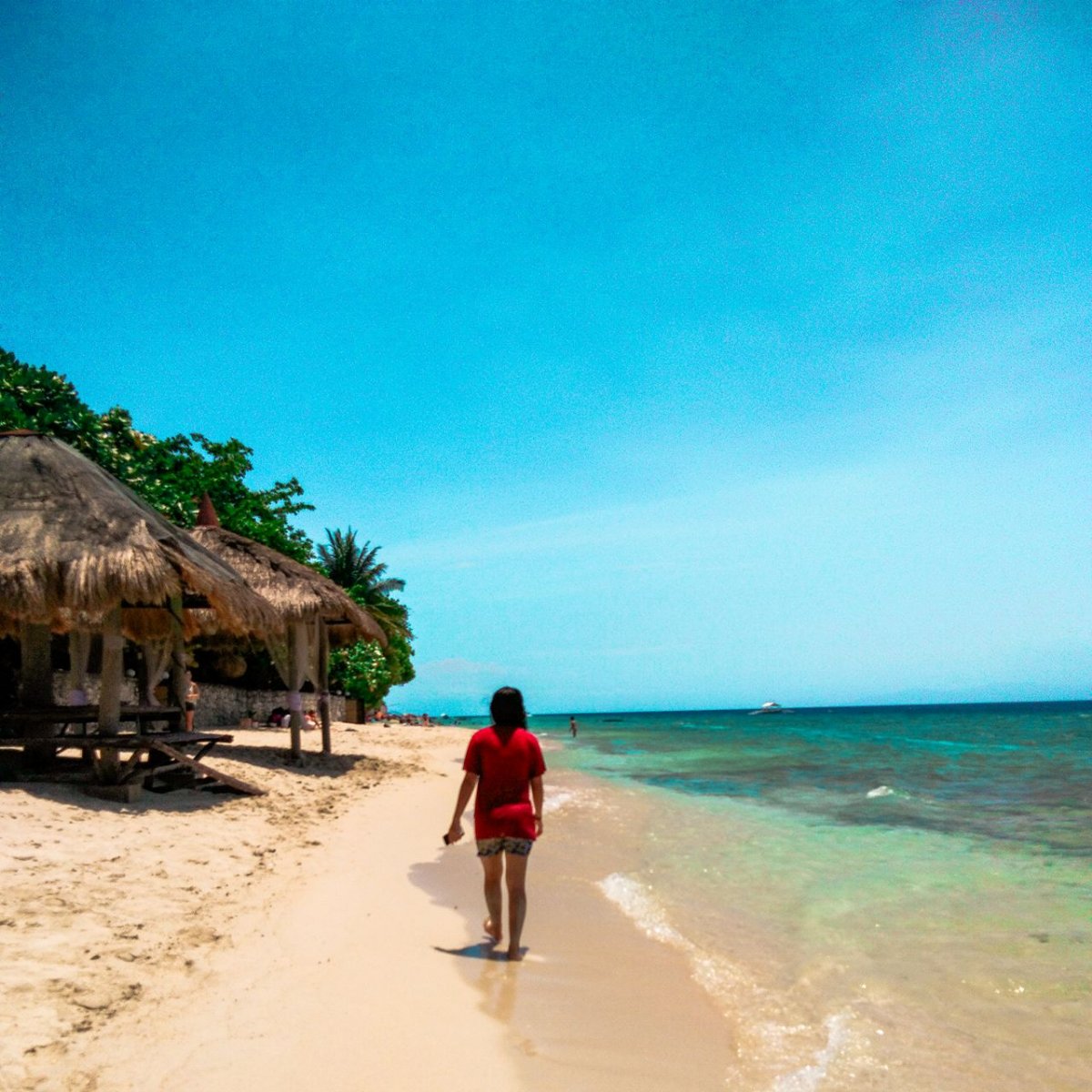 At the beach, walking at the beach
