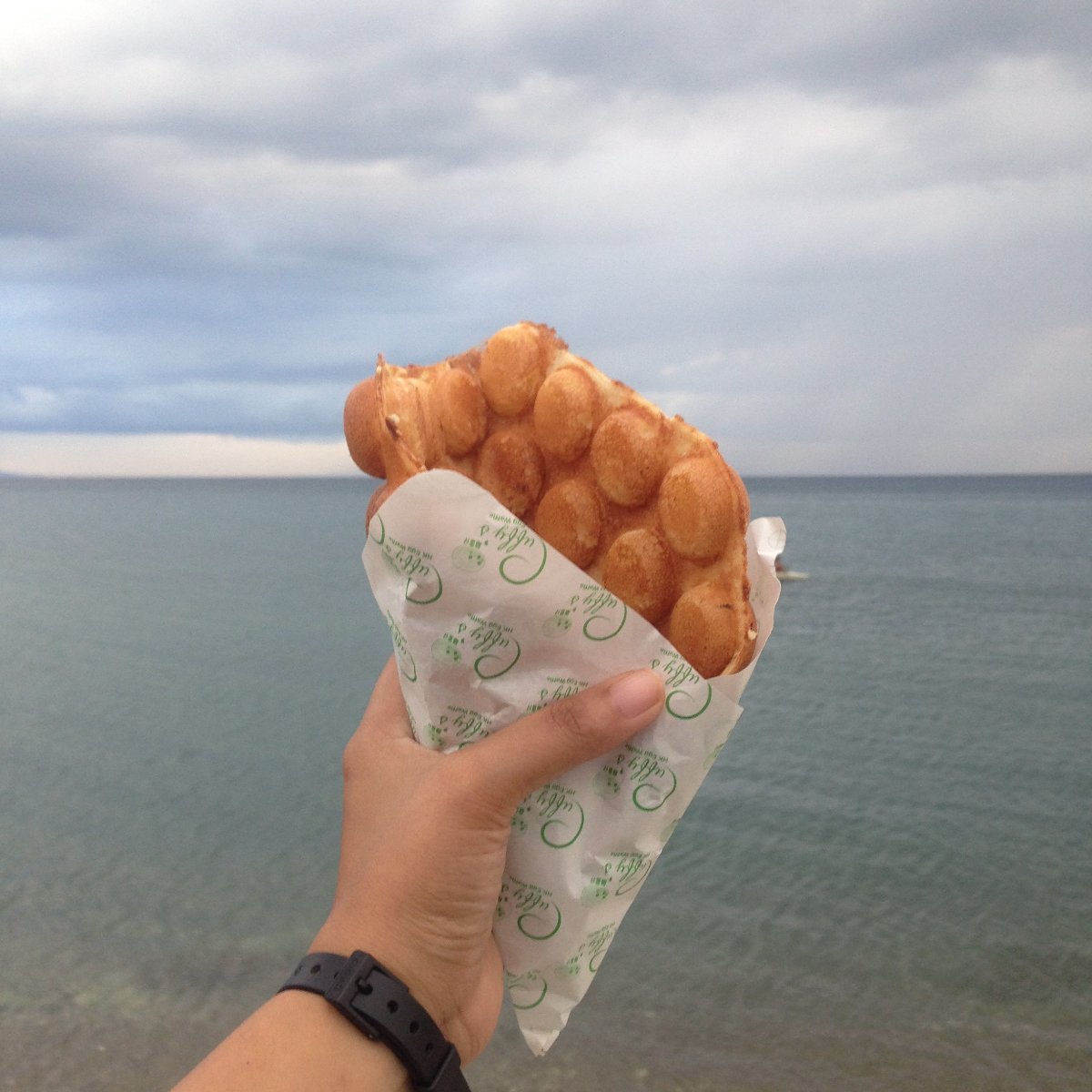 Egg Waffle on the beach