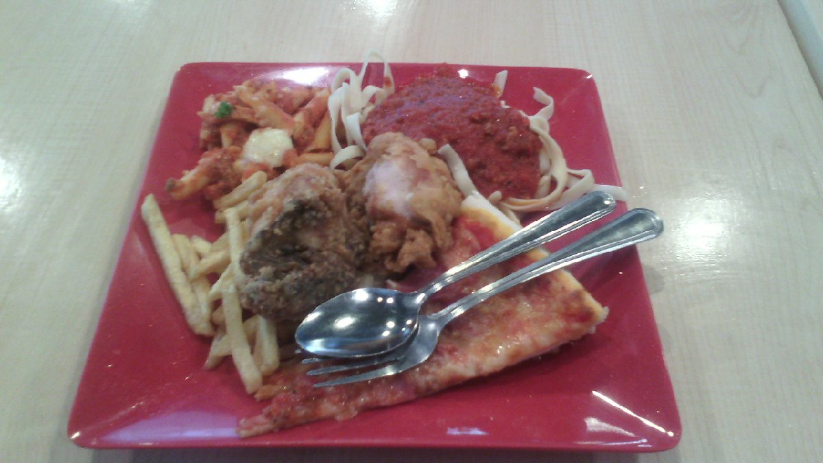 NPYD, eat all you can, chicken, pasta, fries, rice