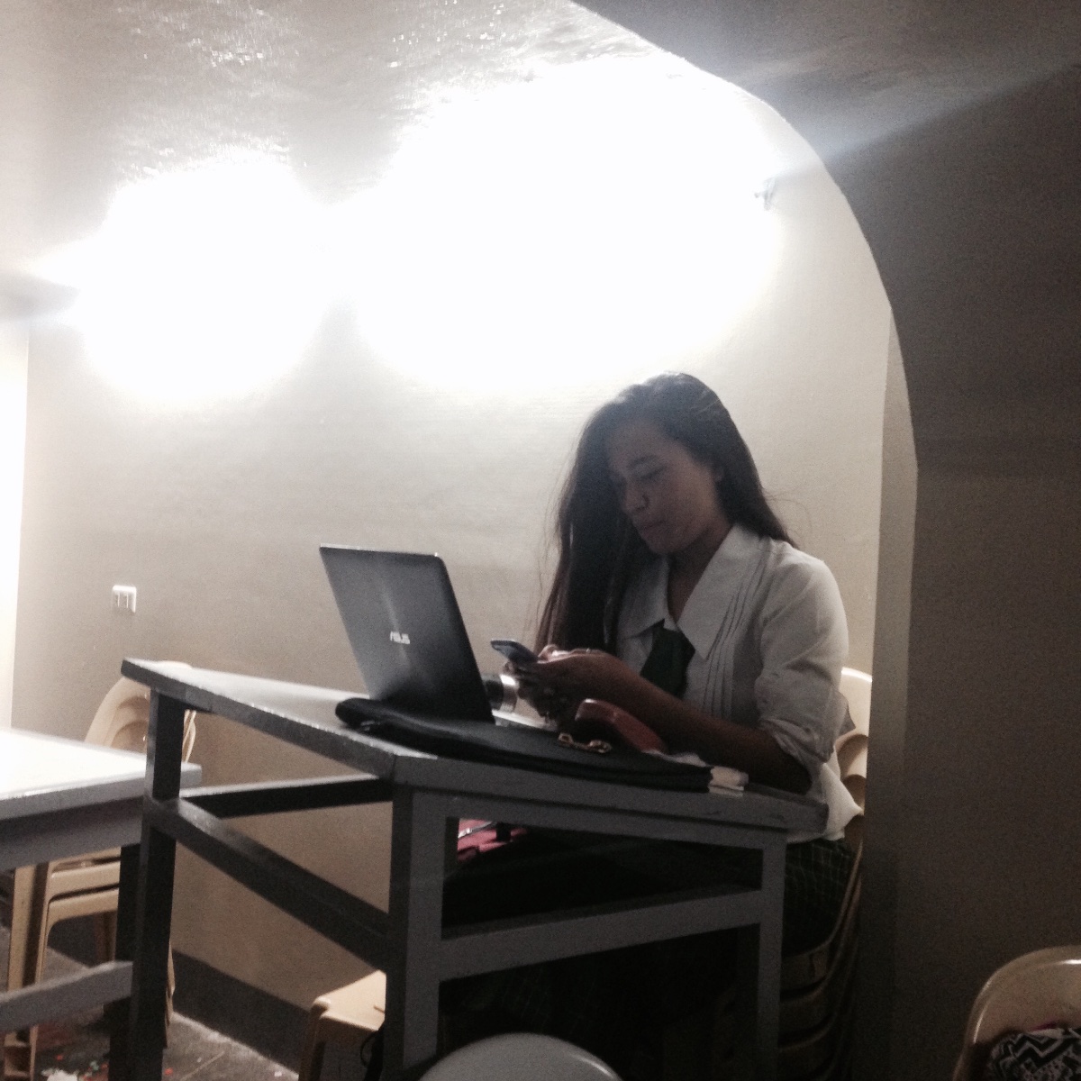 Researcher, research, Asus laptop