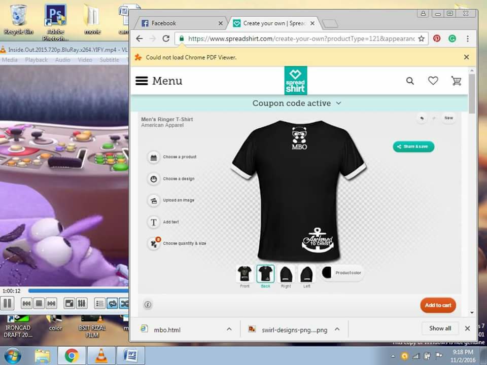 T shirt designing back