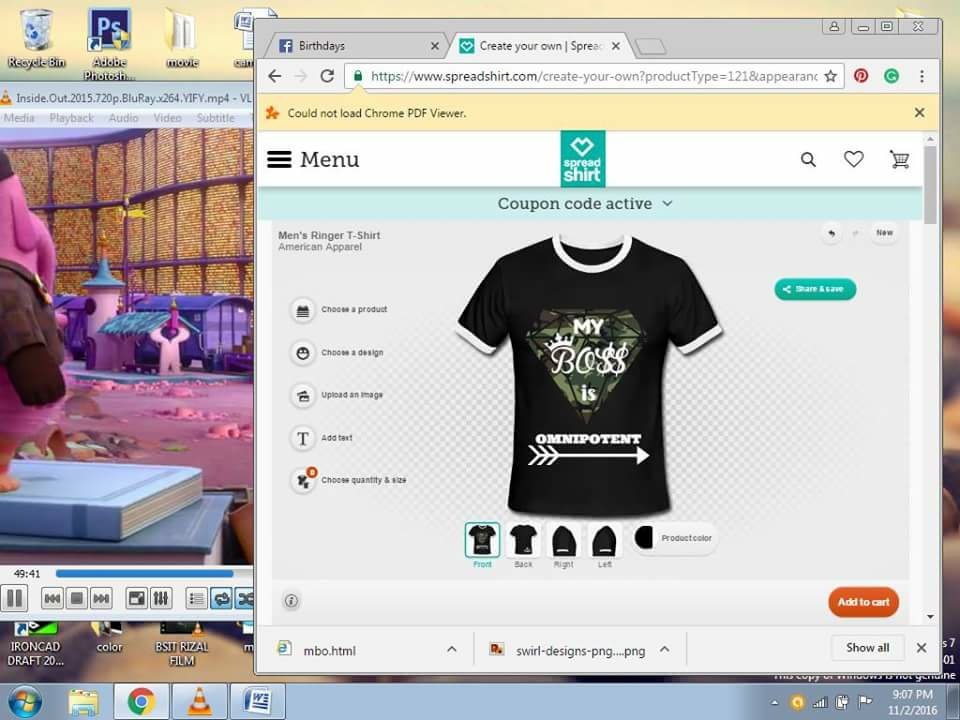 T shirt designing front